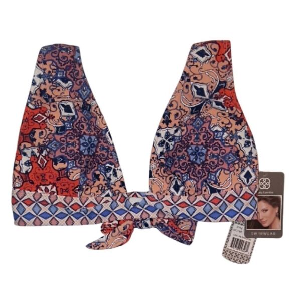 Daisy Fuentes Long Line Triangle Swim Top - Picture 1 of 2
